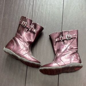 Stride Rite Priscilla Metallic Purple Kids Boots Size 8